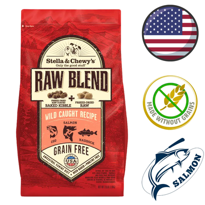Stella & Chewy's - Grain Free Wild Caught Fish Raw Blend Kibble Dry Dog Food - 3.5 lb