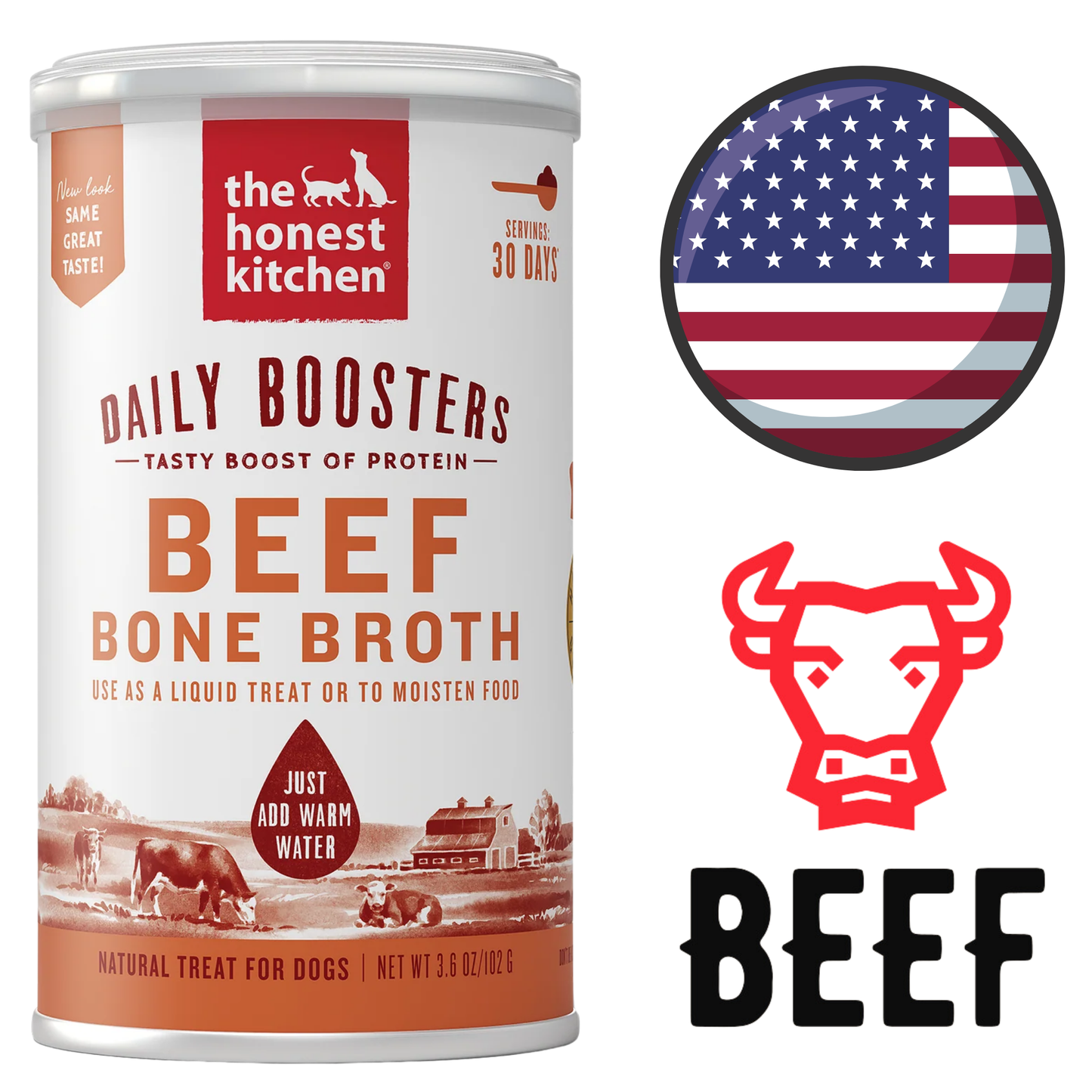 The Honest Kitchen beef turmeric bone broth for dogs natural daily booster wet food can