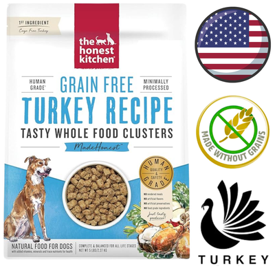 The Honest Kitchen - Grain Free Whole Food Clusters Turkey Dog Food - 5 lb