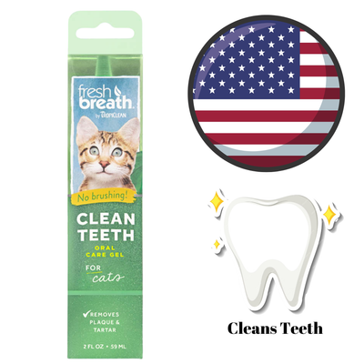 Tropiclean cat teeth cleaning gel Fresh Breath oral care for cats removes plaque and tartar