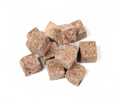 NZPF freeze dried wild goat dog treats by The New Zealand Pet Food Co dehydrated cubes for dogs