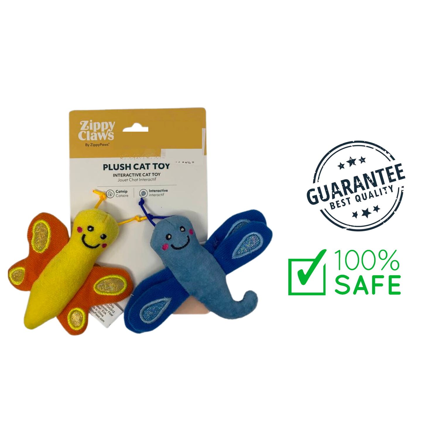 ZippyClaws - 瓢虫和蜜蜂猫玩具 - 2 件装