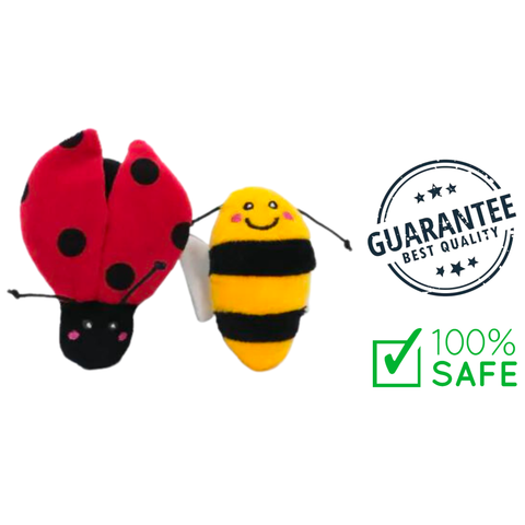 Zippyclaws ladybug bee cat toys plush stuffed insect shaped pet play accessories