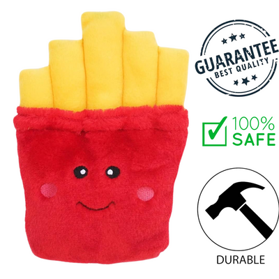 Zippypaws dog toy fries plush red and yellow durable chew toy for dogs with smiling face