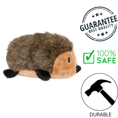 Zippypaws large hedgehog dog toy plush with durable and safe soft brown fur for pets