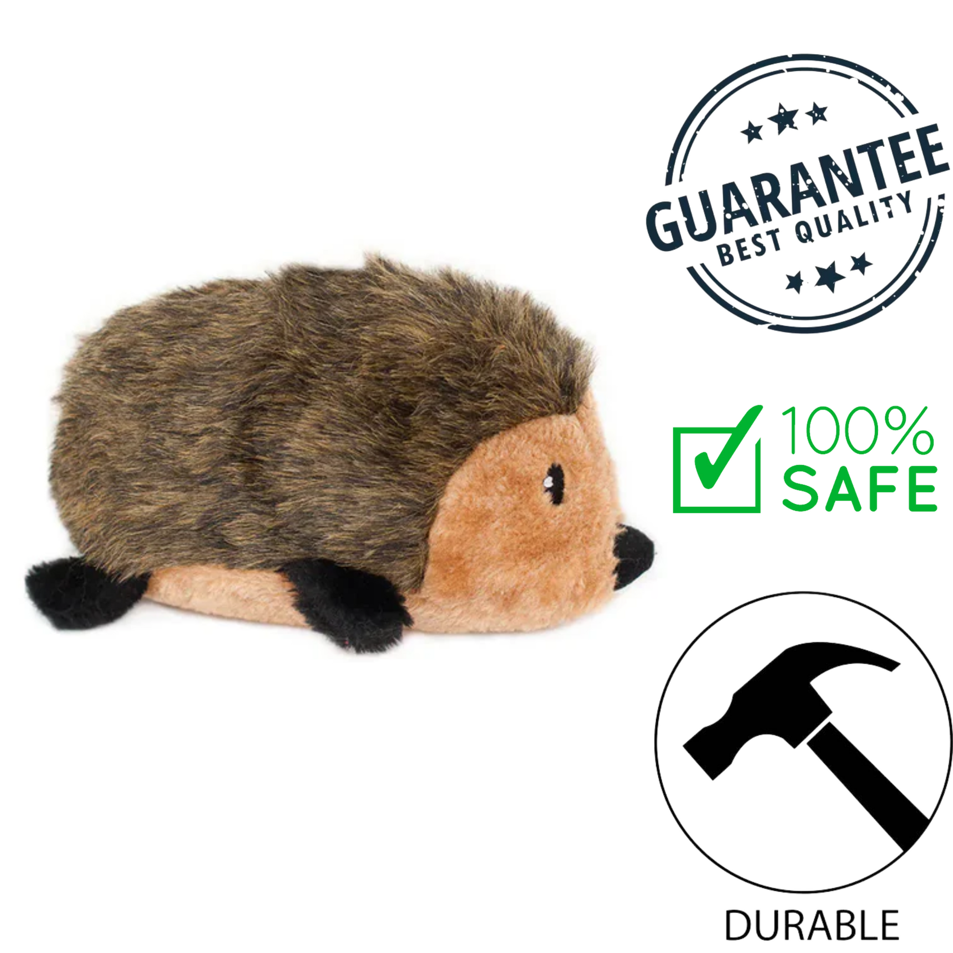 Zippypaws small hedgehog dog toy plush with soft fur and durable design for safe pet play