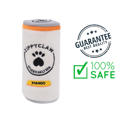ZippyPaws Squeakie Can dog toy in mango flavor design with soft plush material