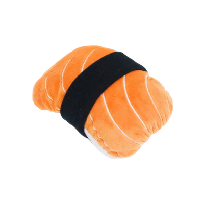 Zippypaws sushi dog toy plush soft orange sushi roll with black band for dogs