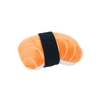 ZippyPaws sushi dog toy plush orange sushi roll with black band for pet play