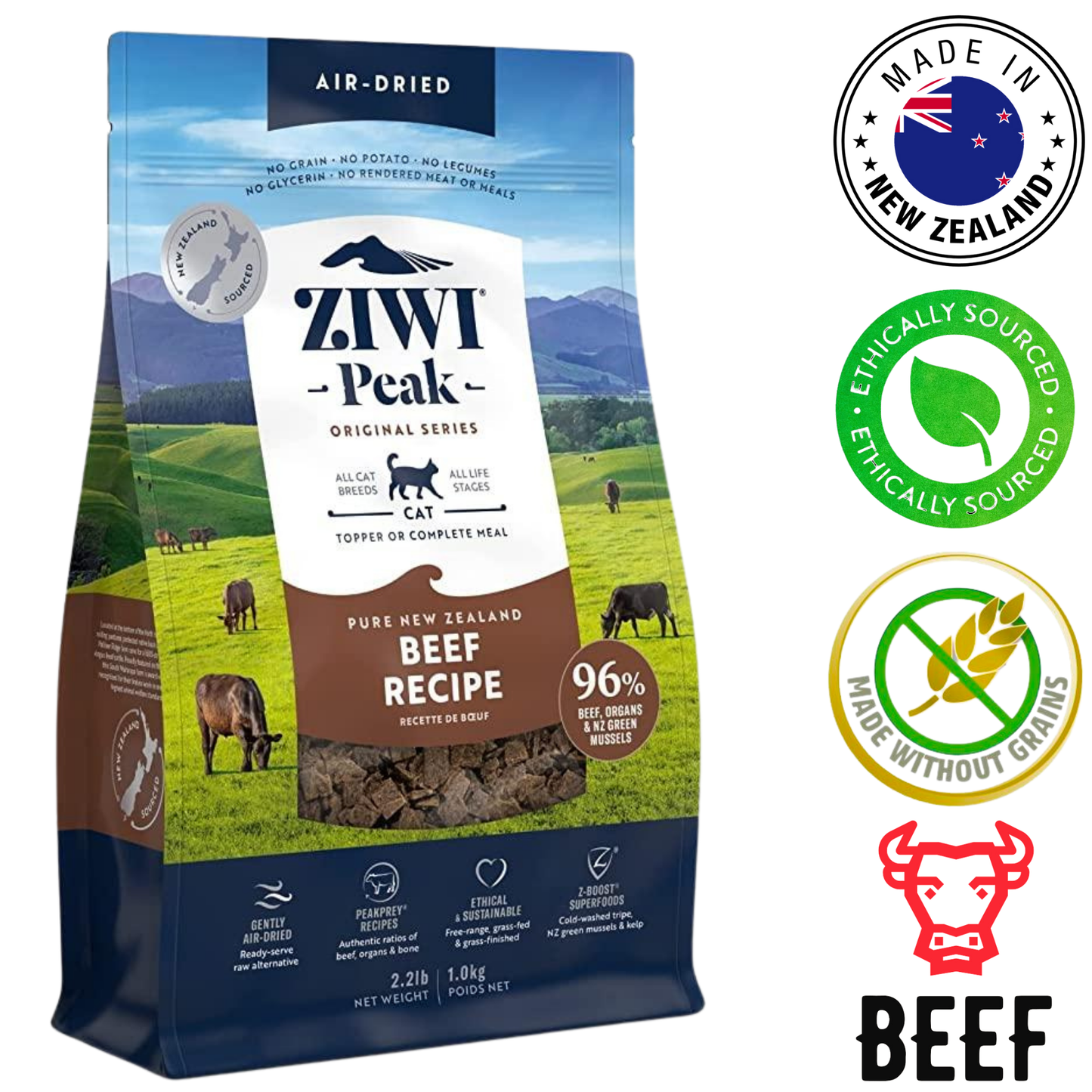 ZIWI - 牛肉风干猫粮 - 400克