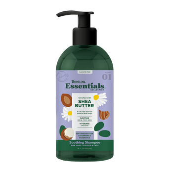 Gentle TropiClean Shea Butter & Chamomile Shampoo, 16 Oz, perfect for pets with sensitive skin at Toronto pet shops.